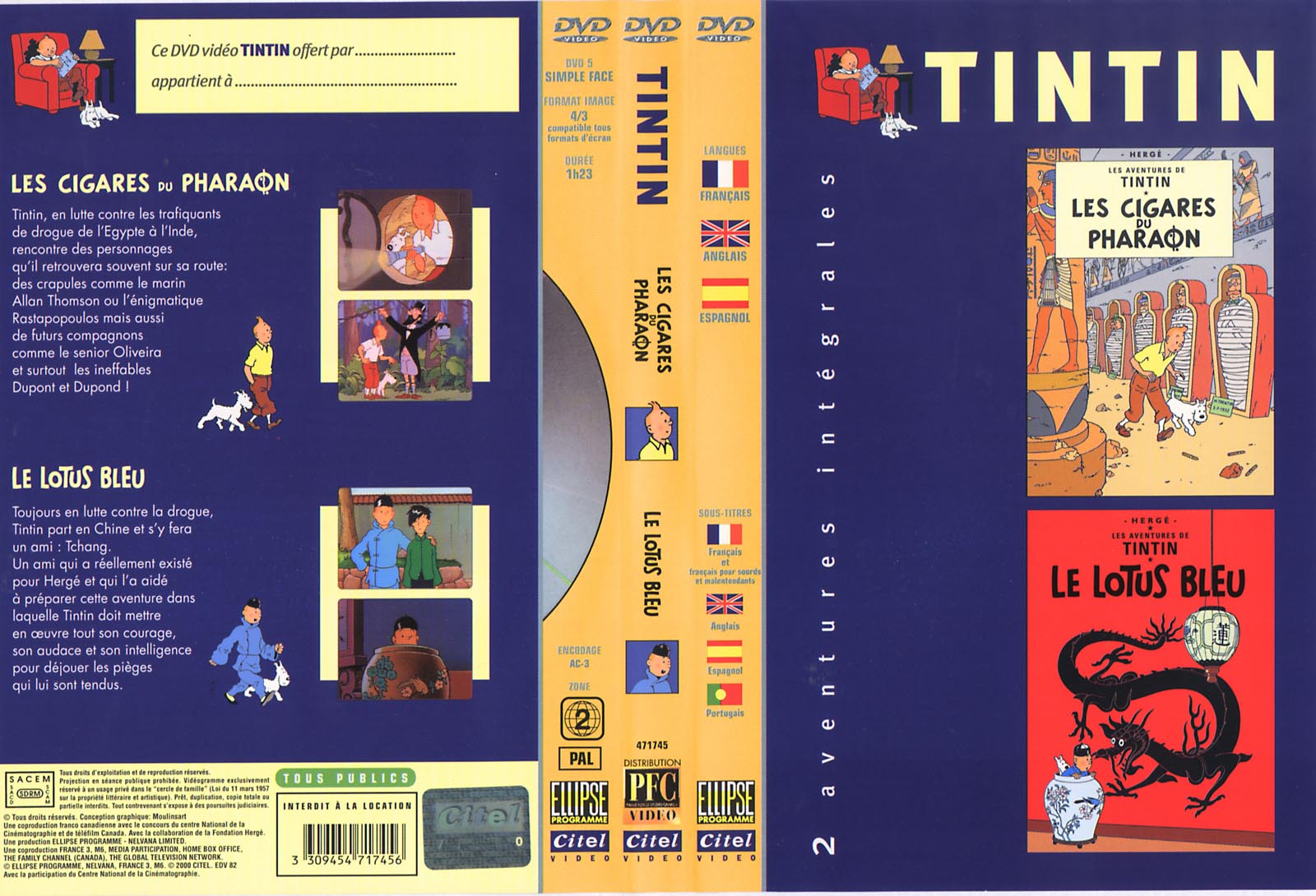 Tintin 5 (Les cigares du pharaon & Le lotus bleu)